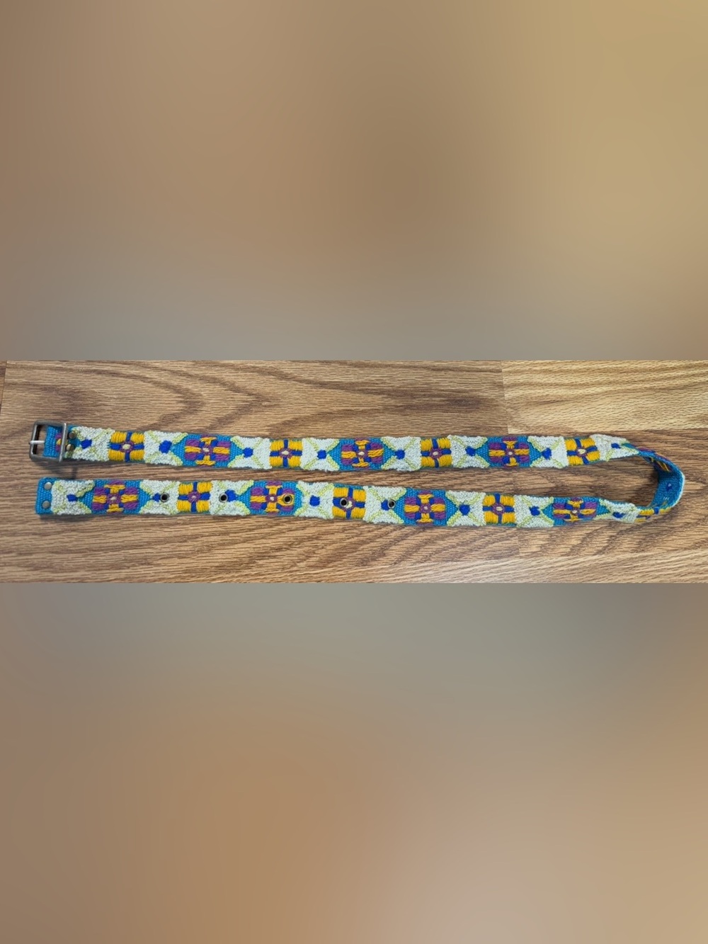 Jenny Kraus Handwoven Multicolor Wool Belt size Medium